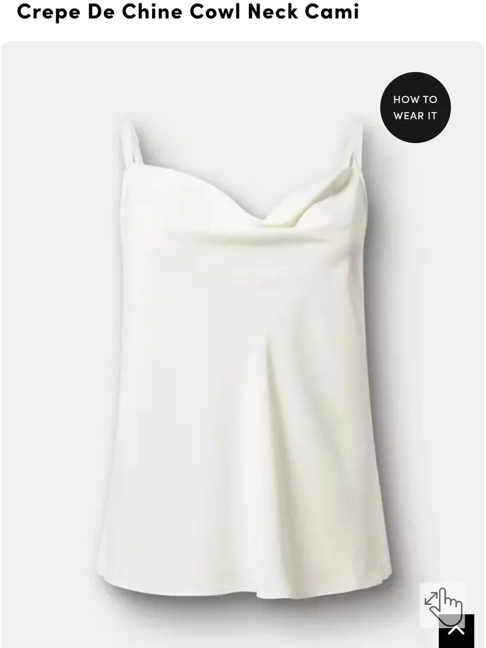 Torrid Crepe De Chine Cowl Neck Cami - Off White